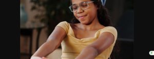 Teenager relaxing and stretching to relieve stress